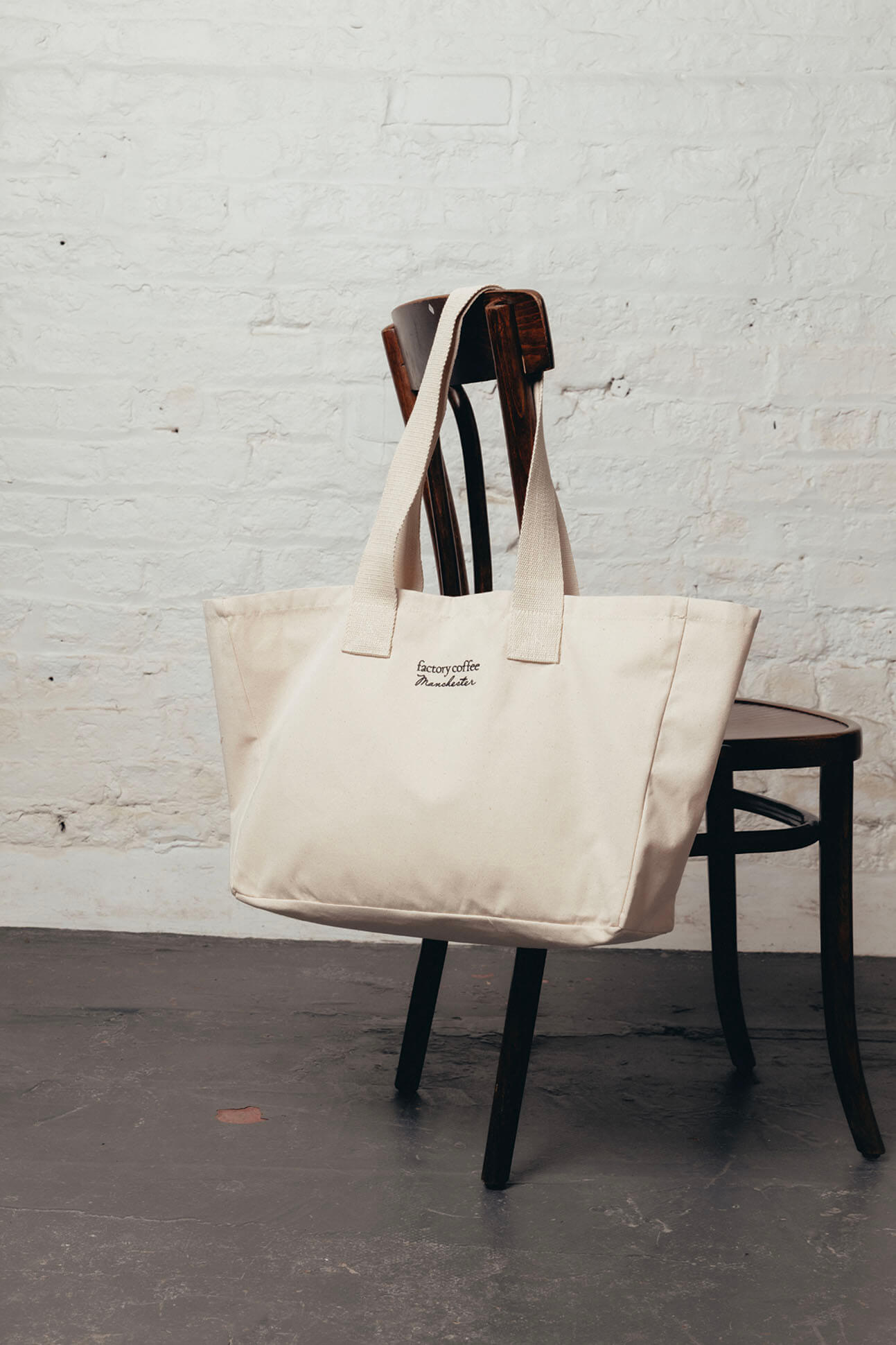 White The Factory Coffee TOTE