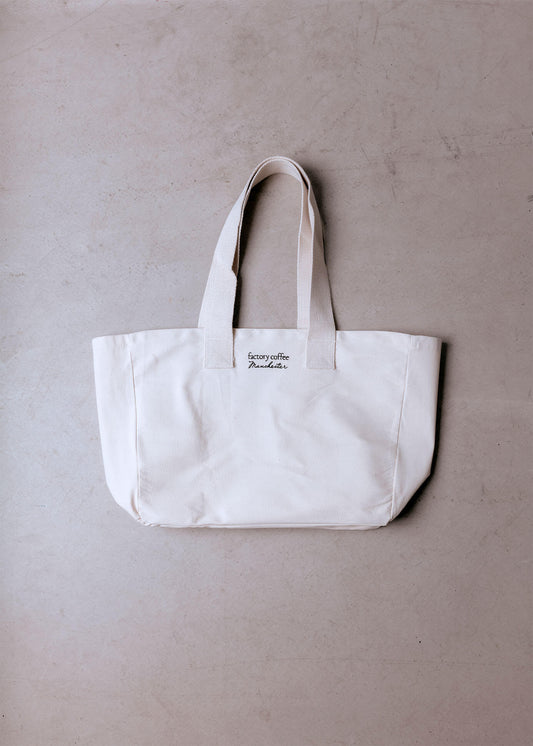 White The Factory Coffee TOTE